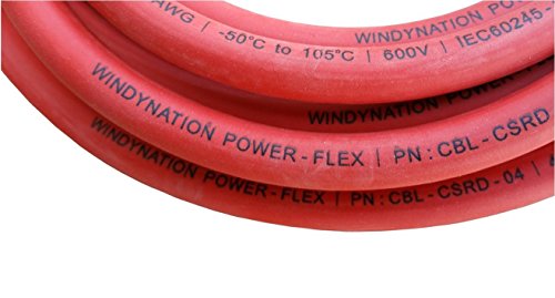 WindyNation 4/0 Gauge AWG (6 Feet Black + 6 Feet Red) Power Inverter Battery Cable Wire Kit for DC to AC Inverters RV, Car, Solar, Marine, Off-Grid