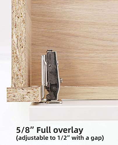 DecoBasics (20 PCS) Full Overlay Soft Close Cabinet Hinges for Kitchen Cabinets - 105° Face Frame Concealed Cabinet Door Hinge -3 Way Adjustability -Clip on Plate & Matching Screw 4 Easy Installation