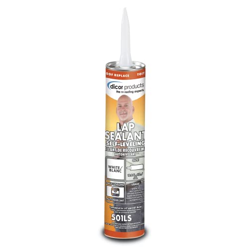 Dicor 501LSW-1 Epdm Self-Leveling Lap Sealant-10.3 Oz. Tube, White, 10.3 Fluid_Ounces (Packaging May Vary)