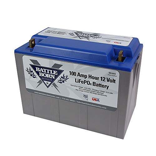 Battle Born Batteries LiFePO4 Deep Cycle Battery - 100Ah 12v with Built-In BMS - 3000-5000 Deep Cycle Rechargeable Battery - Perfect for RV/Camper, Marine, Overland/Van, and Off Grid Applications