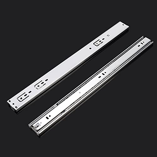 2 Sets Self/Closing Side Mount Drawer Slides 20" 3 Fold Full Extension Ball Bearing Satin Nickel Finish Cabinet&Drawer Hardware Runners with 100 lb.Load Capacity