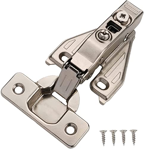DecoBasics (20 PCS) Full Overlay Soft Close Cabinet Hinges for Kitchen Cabinets - 105° Face Frame Concealed Cabinet Door Hinge -3 Way Adjustability -Clip on Plate & Matching Screw 4 Easy Installation