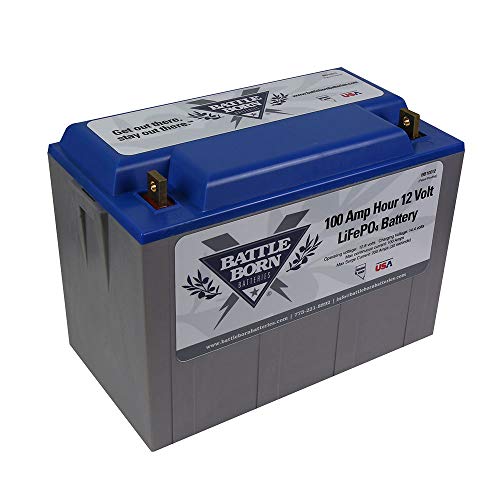 Battle Born Batteries LiFePO4 Deep Cycle Battery - 100Ah 12v with Built-In BMS - 3000-5000 Deep Cycle Rechargeable Battery - Perfect for RV/Camper, Marine, Overland/Van, and Off Grid Applications