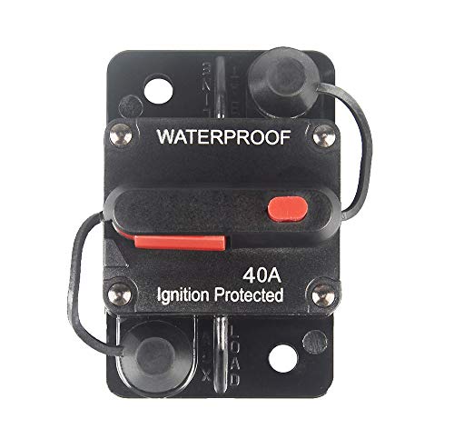 WOHHOM 40 Amp Circuit Breaker with Manual Reset 12V-36V DC Waterproof Surface Mount for Car Audio Rv Marine Boat Truck Trolling Motors, 30-300A Car Speaker Resettable Fuse