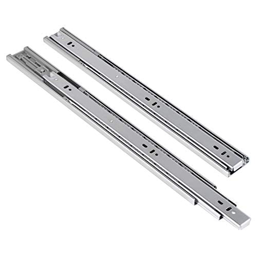 2 Sets Self/Closing Side Mount Drawer Slides 20" 3 Fold Full Extension Ball Bearing Satin Nickel Finish Cabinet&Drawer Hardware Runners with 100 lb.Load Capacity