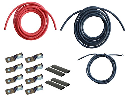 WindyNation 4/0 Gauge AWG (6 Feet Black + 6 Feet Red) Power Inverter Battery Cable Wire Kit for DC to AC Inverters RV, Car, Solar, Marine, Off-Grid